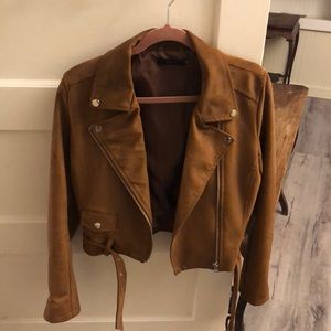 Aritzia Talula faux suede moto jacket